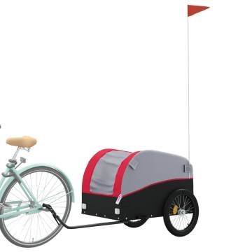 Bike Trailer Black and Red - 45 kg Iron | Hipo Market