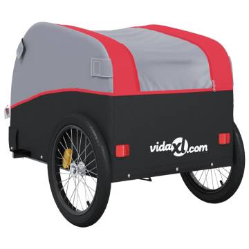 Bike Trailer Black and Red - 45 kg Iron | Hipo Market