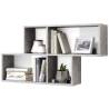 FMD Wall-mounted Shelf with 4 Compartments Concrete and White Colour concrete and white Quantity in Package 1 Number of Pieces 