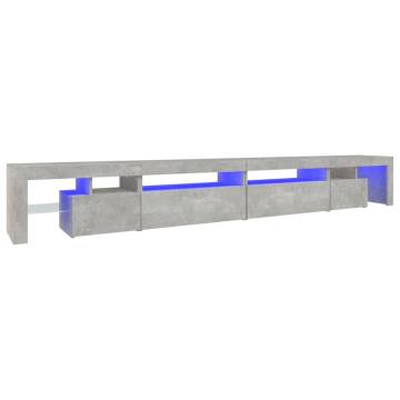 Modern TV Cabinet with LED Lights - Concrete Grey 290x36.5x40 cm