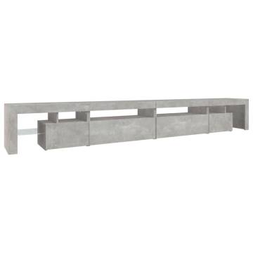 Modern TV Cabinet with LED Lights - Concrete Grey 290x36.5x40 cm