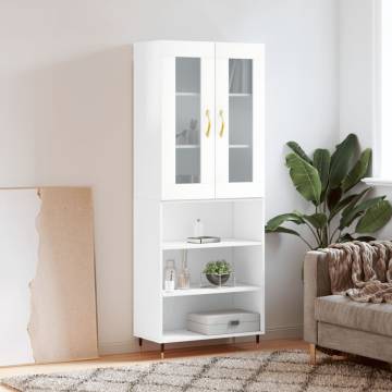 Elegant Highboard High Gloss White - Stylish Storage Solution