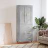 Highboard Concrete Grey 69.5x34x180 cm Engineered Wood Colour concrete grey Quantity in Package 1 Model 1 door 3 drawers 