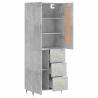 Stylish Highboard Concrete Grey - 69.5x34x180 cm