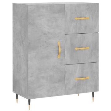 Stylish Highboard Concrete Grey - 69.5x34x180 cm