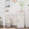 Stylish White Desk 100x50x75 cm - Solid Pine Wood