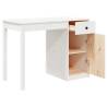 Stylish White Desk 100x50x75 cm - Solid Pine Wood