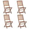 Folding Outdoor Chairs 4 pcs Solid Acacia Wood Quantity in Package 4 Model without armrest Number of 1 