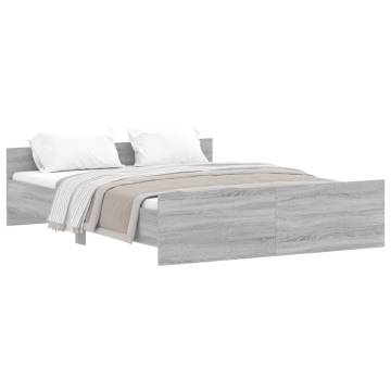 Grey Sonoma Bed Frame with Headboard & Footboard - 140x200 cm