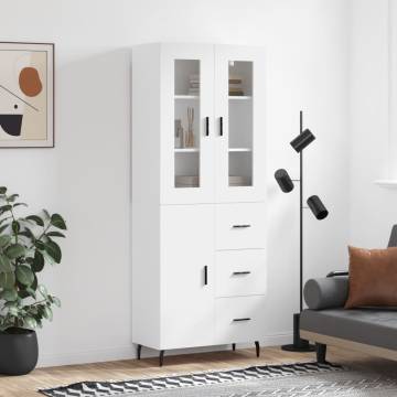 Stylish Highboard White 69.5x34x180 cm | Durable & Elegant