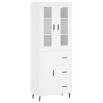 Stylish Highboard White 69.5x34x180 cm | Durable & Elegant