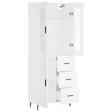 Stylish Highboard White 69.5x34x180 cm | Durable & Elegant