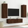 Stylish TV Wall Cabinets with LED Lights - 2 pcs Brown Oak