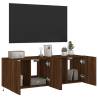 Stylish TV Wall Cabinets with LED Lights - 2 pcs Brown Oak