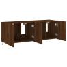 Stylish TV Wall Cabinets with LED Lights - 2 pcs Brown Oak