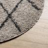 Shaggy Rug High Pile Modern Beige/Anthracite Ø 80 cm | HipoMarket