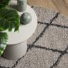 Shaggy Rug High Pile Modern Beige/Anthracite Ø 80 cm | HipoMarket