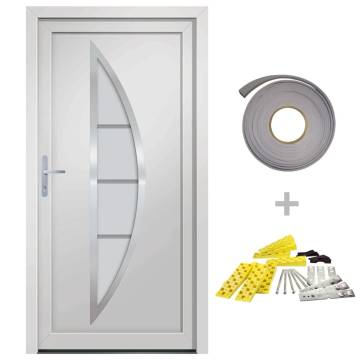 Front Door White 98x200 cm PVC - Elegant & Secure Entrance