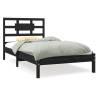 Black Solid Wood Bed Frame 90X190 cm - Stylish & Sturdy