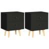 Bedside Cabinets 2 pcs Black 40x30x50 cm Solid Pinewood Colour black Quantity in Package 2 