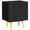 Stylish Black Bedside Cabinets - Scandinavian Design (2 pcs)