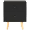 Stylish Black Bedside Cabinets - Scandinavian Design (2 pcs)