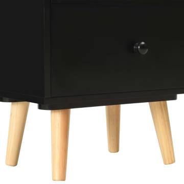 Stylish Black Bedside Cabinets - Scandinavian Design (2 pcs)