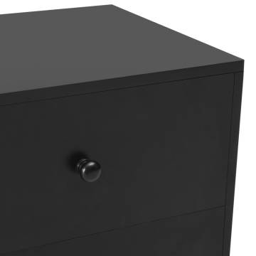 Stylish Black Bedside Cabinets - Scandinavian Design (2 pcs)