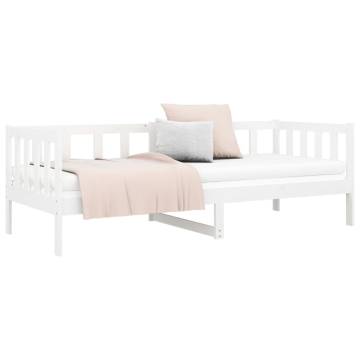 Day Bed White 90x190 cm Solid Wood Pine - Versatile & Stylish