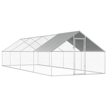 Outdoor Chicken Cage 2.75x8x1.92m - Galvanised Steel | HipoMarket