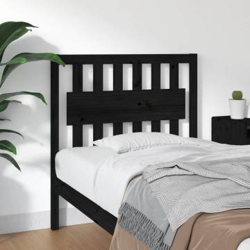 Stylish Black Bed Headboard - Solid Wood Pine | Hipo Market