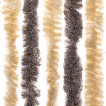 Fly Curtain Dark Brown & Beige 100x230 cm Chenille | Hipo Market