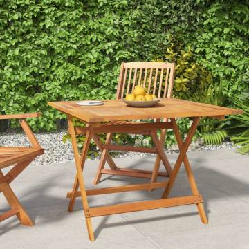 Folding Garden Table 90x90 cm | Solid Wood Acacia