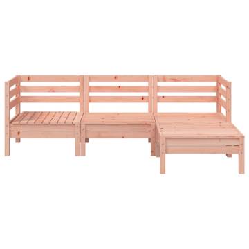 Garden Sofa 3-Seater with Footstool - Solid Wood Douglas