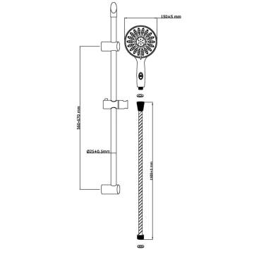 SCHÜTTE FLORENZ Chrome Shower Rail Set - Relaxing Shower Experience