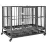 Dog Cage with Wheels | Steel Pet Enclosure 92x62x76 cm