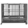 Dog Cage with Wheels | Steel Pet Enclosure 92x62x76 cm