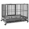 Dog Cage with Wheels | Steel Pet Enclosure 92x62x76 cm