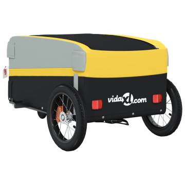 Bike Trailer Black and Yellow - 30 kg Iron Cargo Carrier