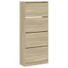 Shoe Cabinet with 4 Flip-Drawers - Sonoma Oak 80x34x187.5 cm