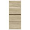 Shoe Cabinet with 4 Flip-Drawers - Sonoma Oak 80x34x187.5 cm