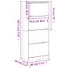 Shoe Cabinet with 4 Flip-Drawers - Sonoma Oak 80x34x187.5 cm