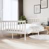 White Double Bed Frame 135x190 cm | Solid Pine Wood