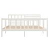 White Double Bed Frame 135x190 cm | Solid Pine Wood