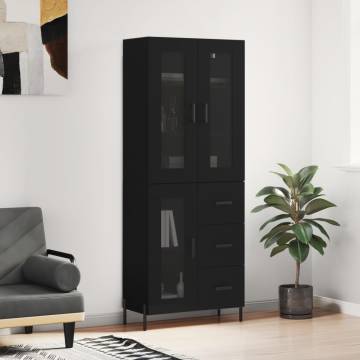 Elegant Black Highboard - 69.5x34x180 cm | HipoMarket