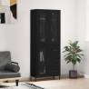 Highboard Black 69.5x34x180 cm Engineered Wood Colour black Quantity in Package 1 Model 1 glass door 3 drawers 