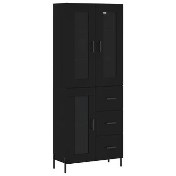 Elegant Black Highboard - 69.5x34x180 cm | HipoMarket