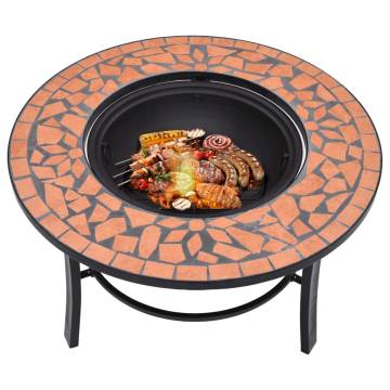 vidaXl Mosaic Fire Pit Terracotta 68cm - Stylish & Warm