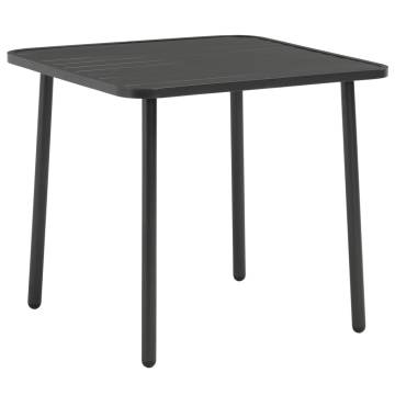 Dark Grey Garden Table - 80x80 cm Steel | HipoMarket