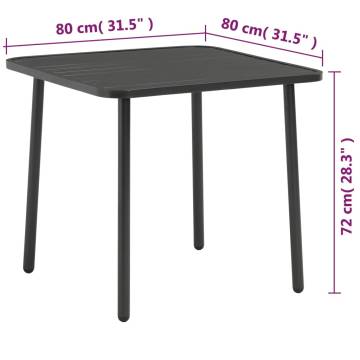 Dark Grey Garden Table - 80x80 cm Steel | HipoMarket